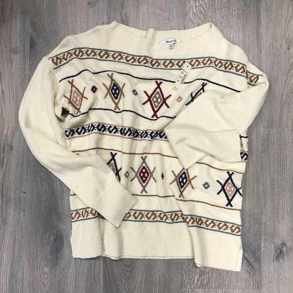 Madewell Cute Embroidered Reseda Pullover Sweater - Picture 3 of 4
